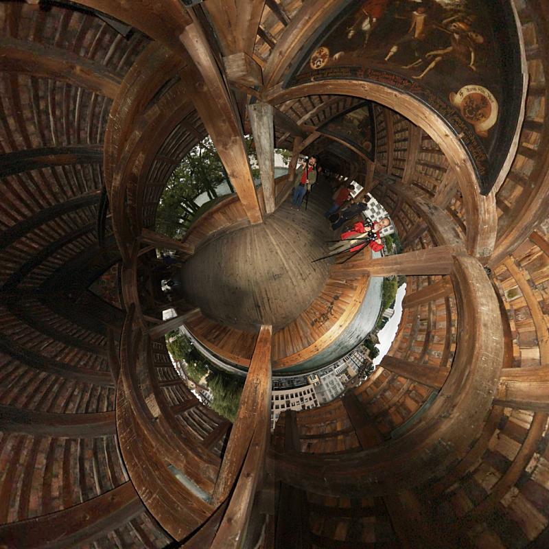 Taking Panoramas On The Wooden Bridge