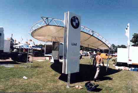 The stand without walls at an agricultural show Bmw Stand Lind